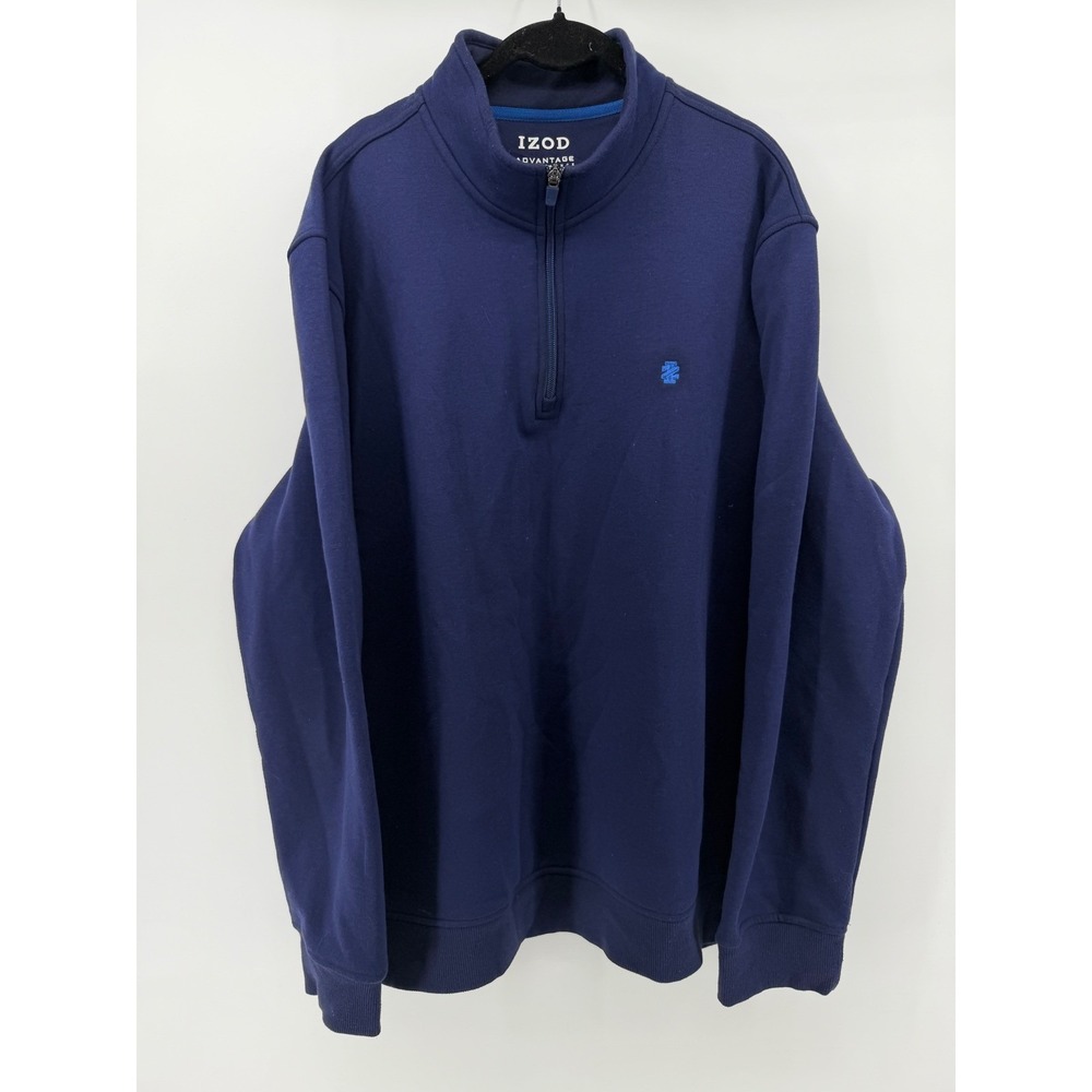 IZOD Advantage Performance Stretch Quarter Zip Pullover Navy Blue Mens XL